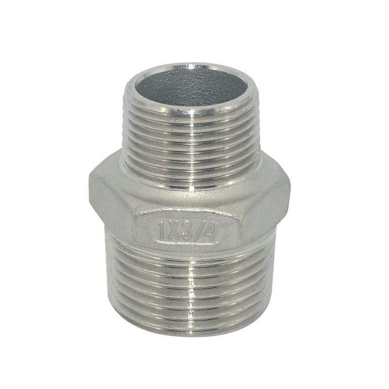 DAN SPEED 1" x 3/4" Male Hex Nipple Threaded Reducer Connector Pipe Fitting/Adapter,Stainless Steel 304 NPT - Image 2